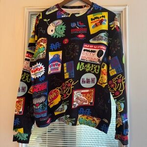 Meow Wolf Graphic Crewneck Sweatshirt Mens L Black Multicolor Cotton Blend